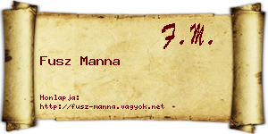 Fusz Manna névjegykártya